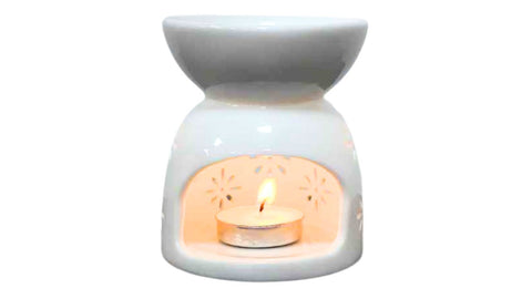 Essential Oil / Wax Melt Burner (white with snowflakes)