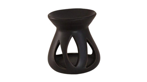 Essential Oil / Wax Melt Burner (black with leaves)