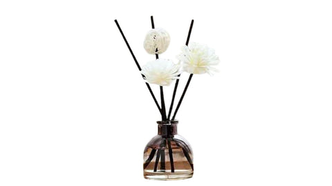 Diffuser Sticks Black with White Flowers 5pc