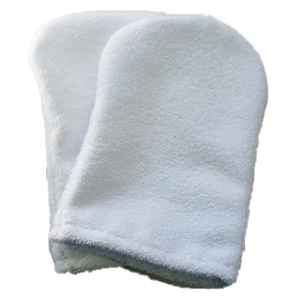 Face Mitten Towelling White (pair)