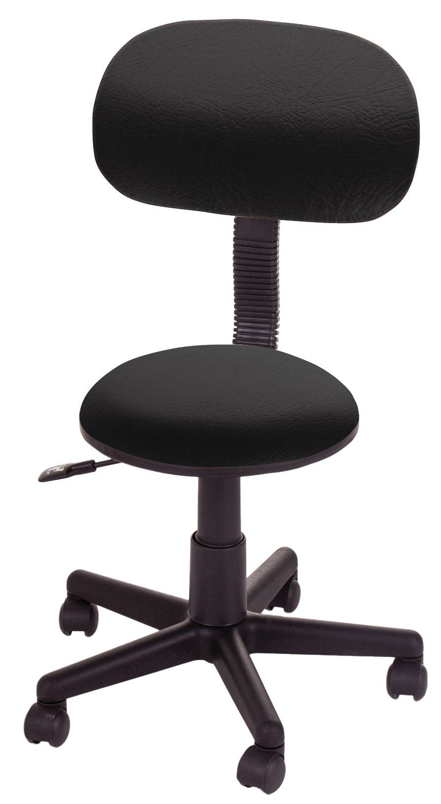 Gaslift Beauty Stool Black with backrest - E008H